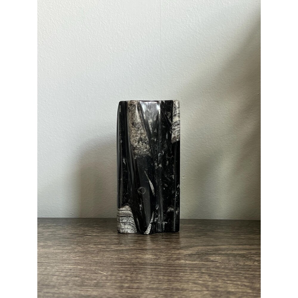 Vintage Black, Grey, White Marble Sculpture/Vase